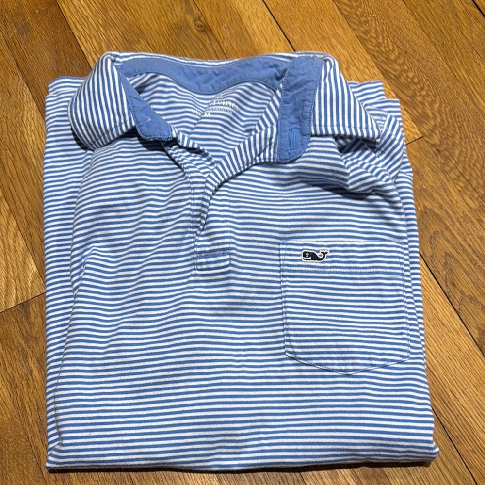 Vineyard Vines Men's Blue Striped Shirt